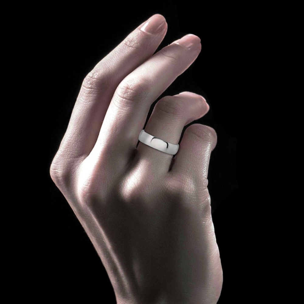 925 Sterling Silver 5mm Plain Wedding Band Ring